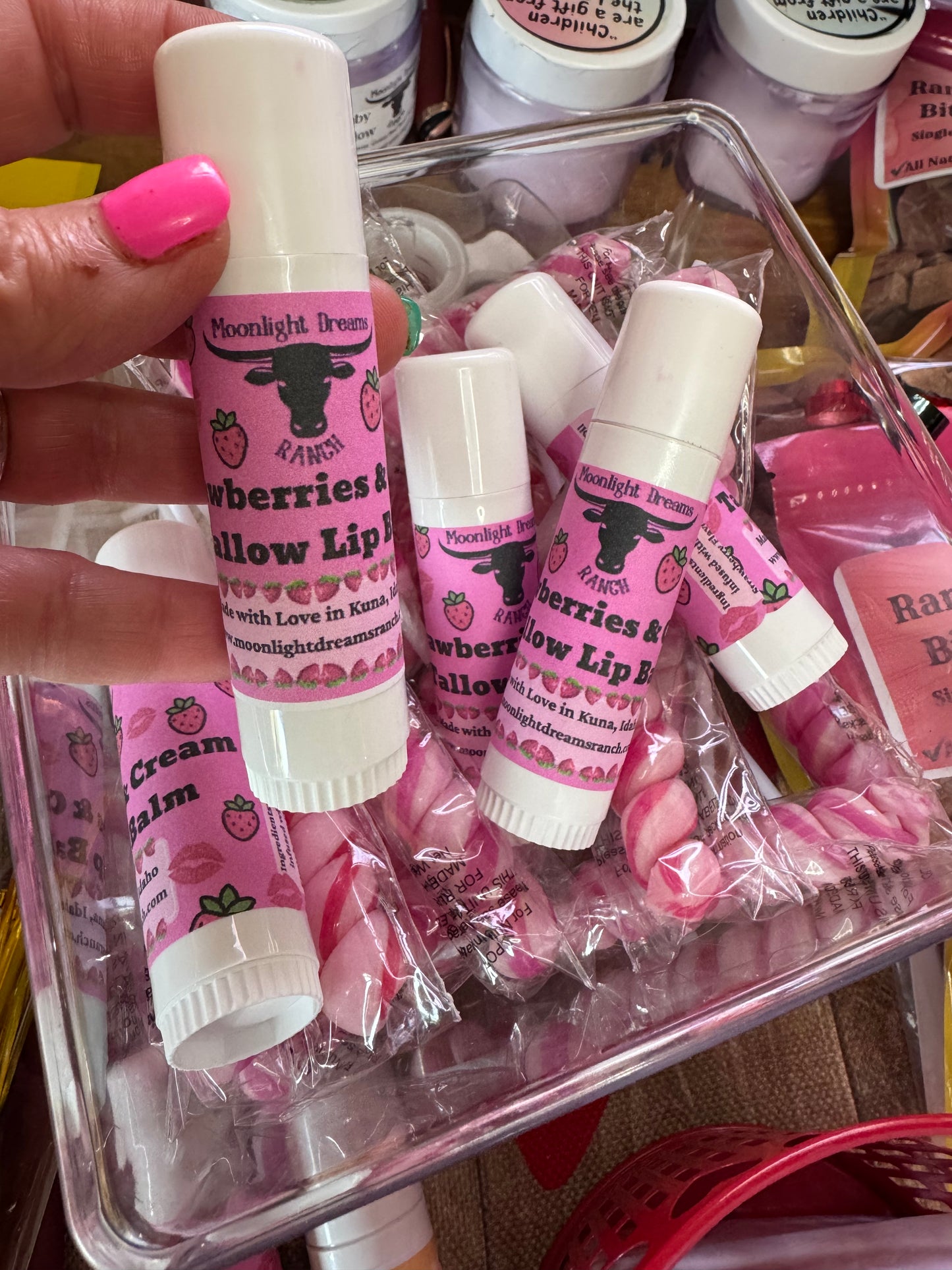 Strawberries & Cream Giant Tallow Lip Balm