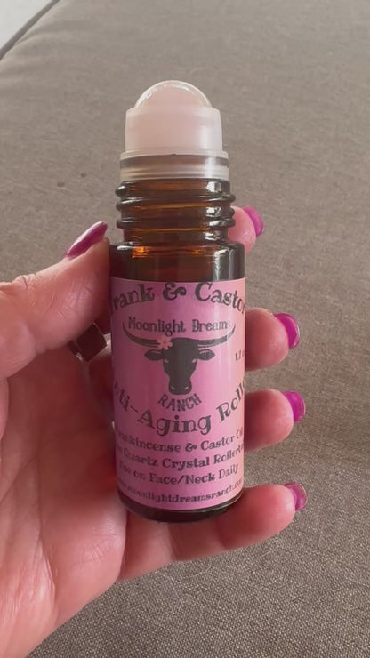 Frank & Castor Face Oil w/ Genuine Rose Quartz Rollerball